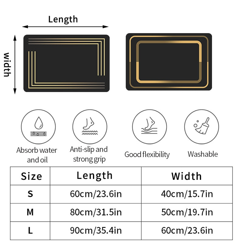 Non-Slip Chic Modern Bathroom Mat