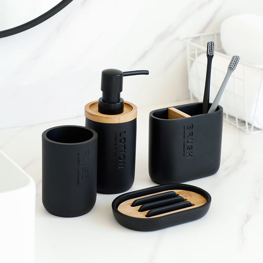 4-Piece Chic Bathroom Accessories Set