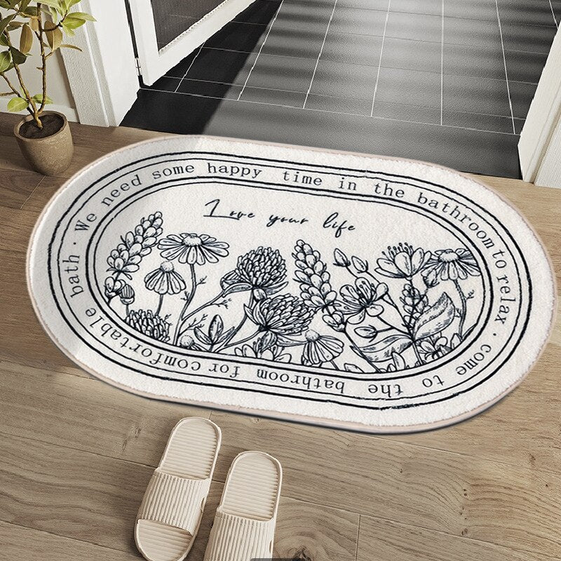 Non-Slip Classical Design Absorbent Bathroom Mat