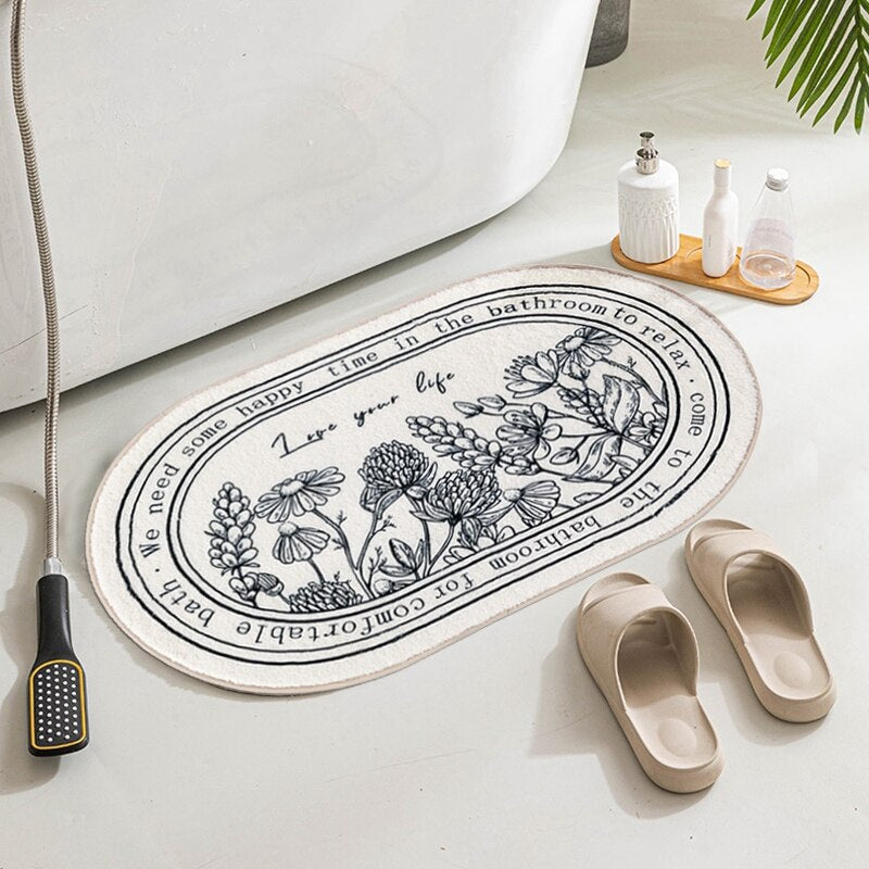 Non-Slip Classical Design Absorbent Bathroom Mat