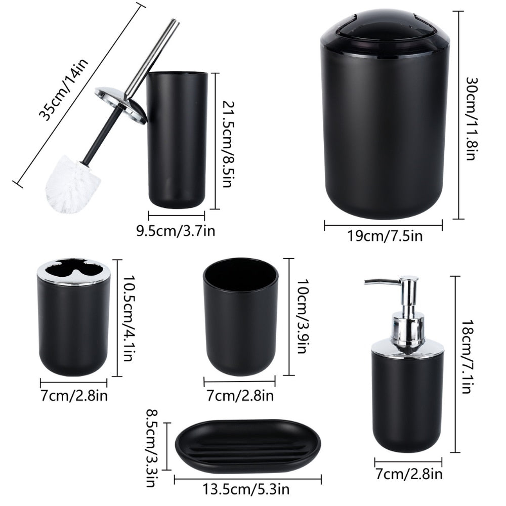 6-Piece Modern Bathroom Accessories Set