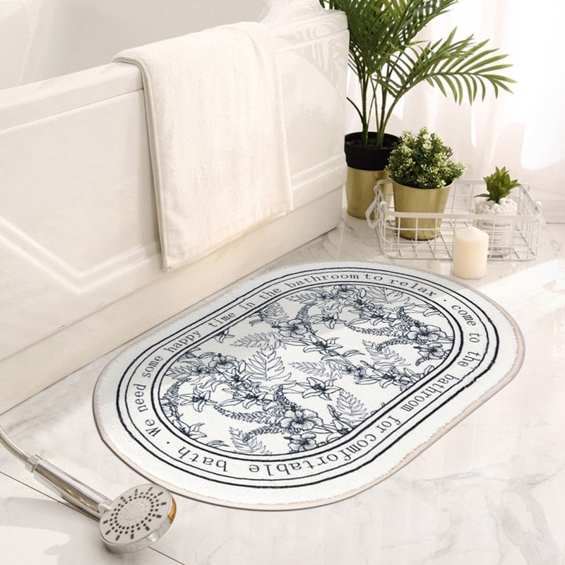 Non-Slip Classical Design Absorbent Bathroom Mat