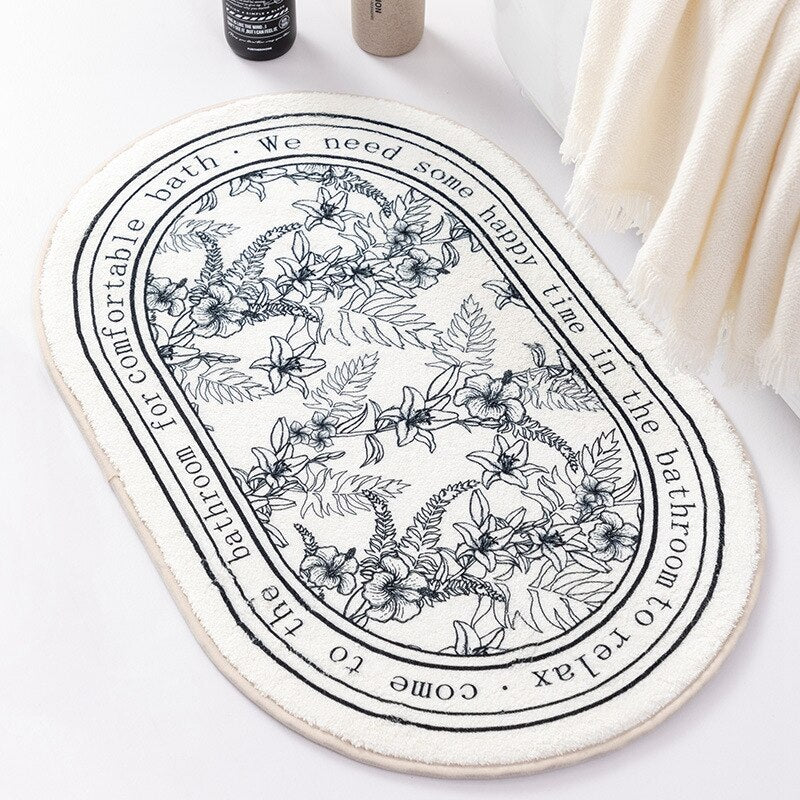 Non-Slip Classical Design Absorbent Bathroom Mat