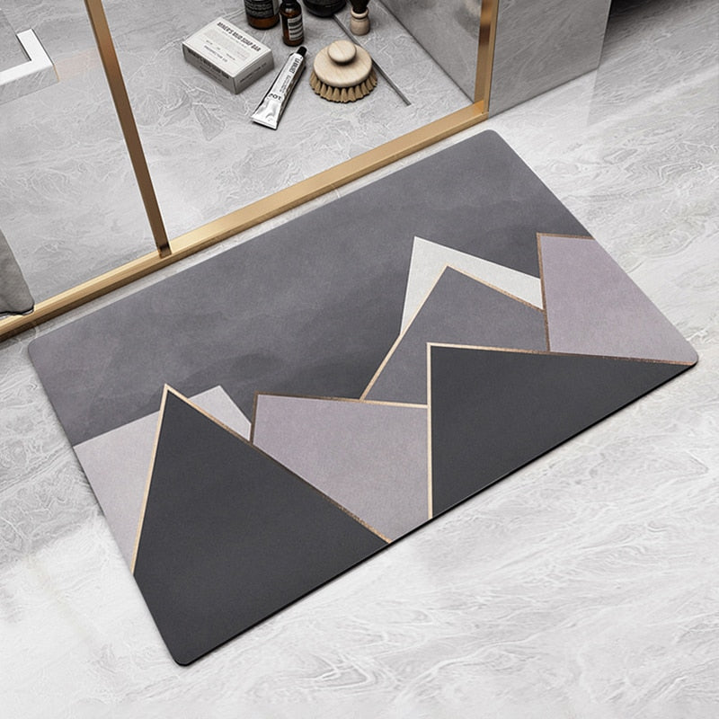 Non-Slip Chic Modern Bathroom Mat