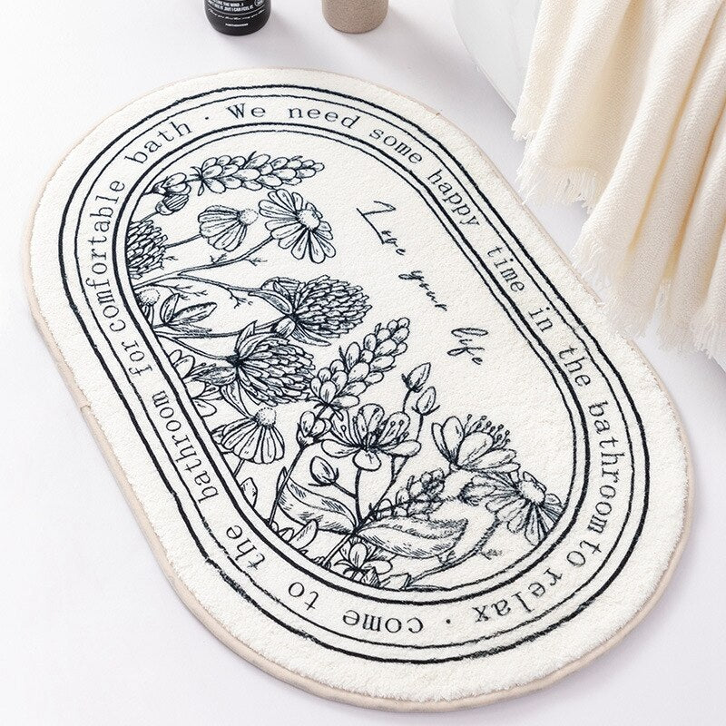 Non-Slip Classical Design Absorbent Bathroom Mat